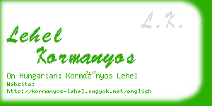 lehel kormanyos business card